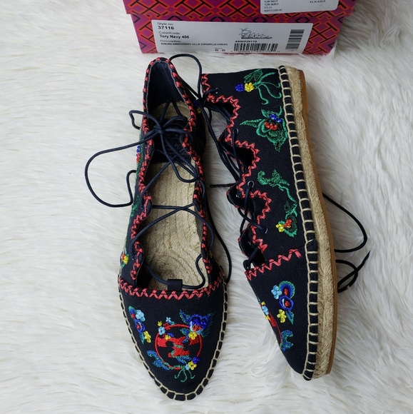 Tory Burch Sonoma Embroidered Gillie Espadrille - Picture 4 of 8